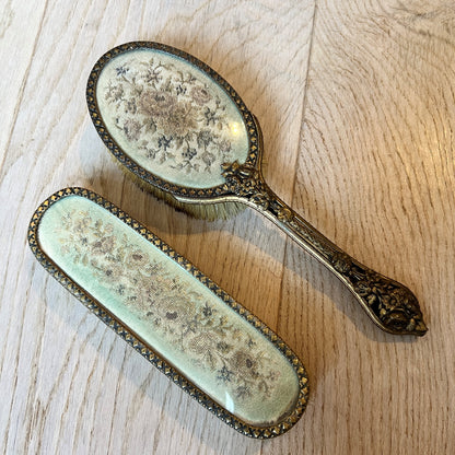 【Vintage】UK ‐ 1940s Petit Point Dressing Brush Set