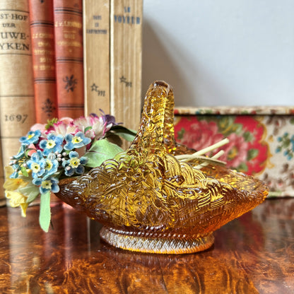 【Vintage】France ‐1930s Glass Basket