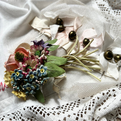 【Vintage】France ‐ 1950‐60s Fabric Flower Bouquet