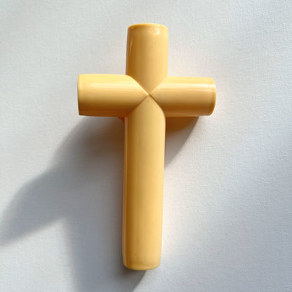 【Antique】France - 1920s Plastic Cradle Cross Angel Motif
