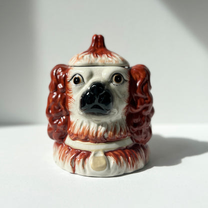 【Vintage】UK ‐ 1950s Staffordshire Dog Pot（Two Headed Spaniel）