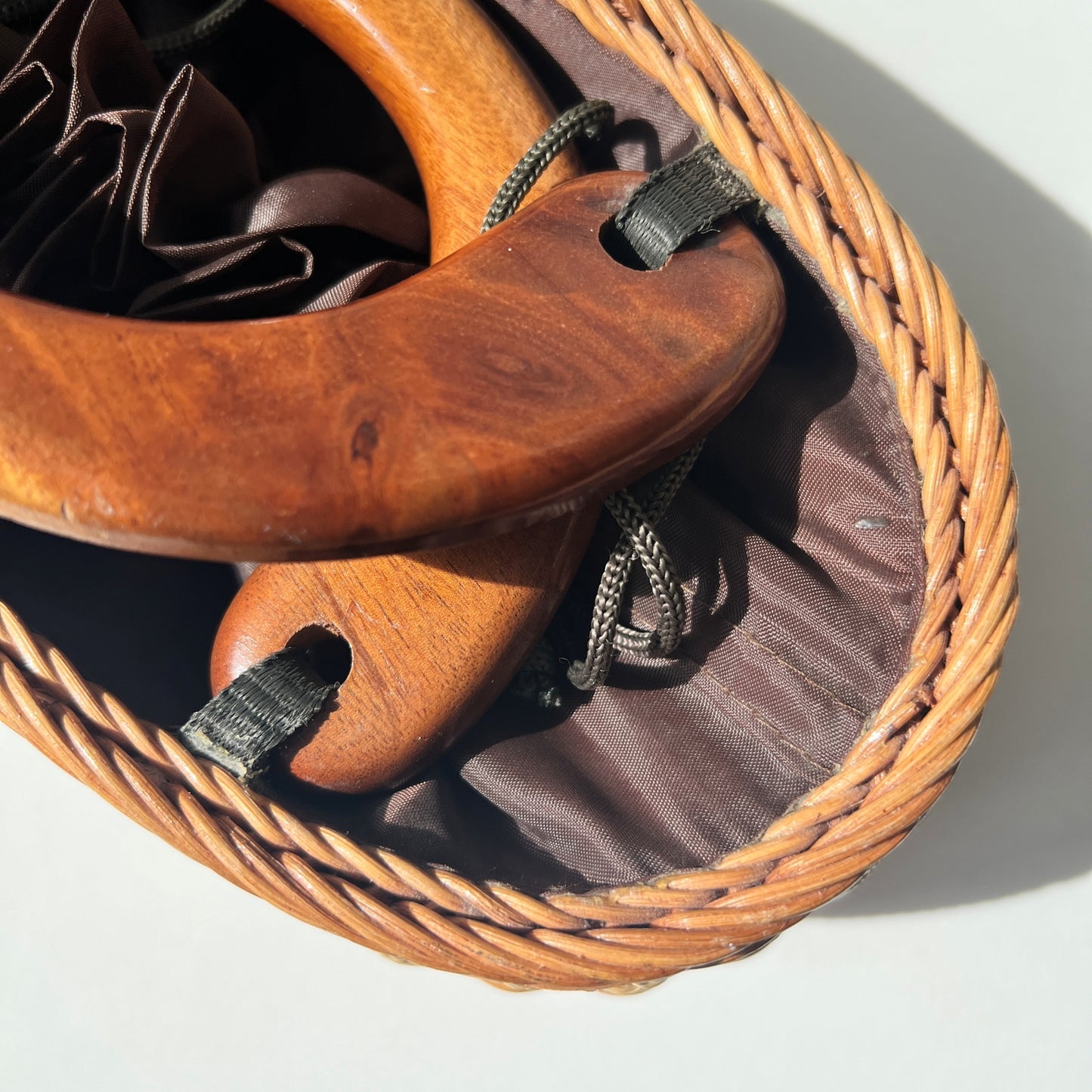 【Vintage】1970-80s Wood Handle Basket Bag