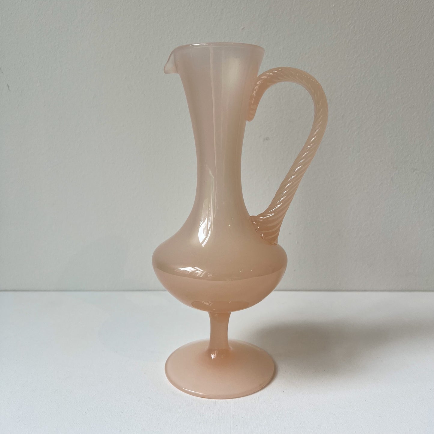 【Vintage】 Italy - 1950s Pink Opaline Glass Vase