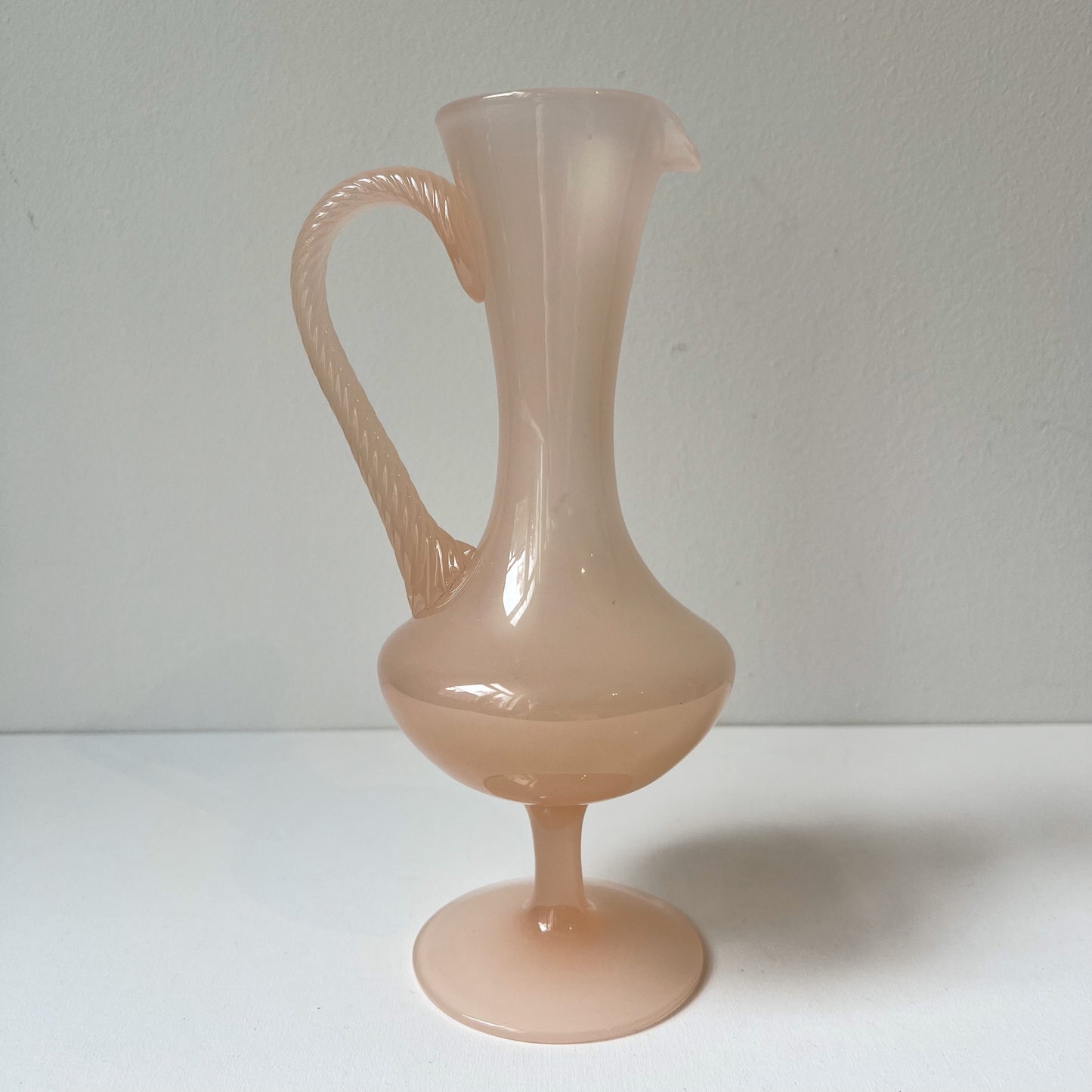 【Vintage】 Italy - 1950s Pink Opaline Glass Vase