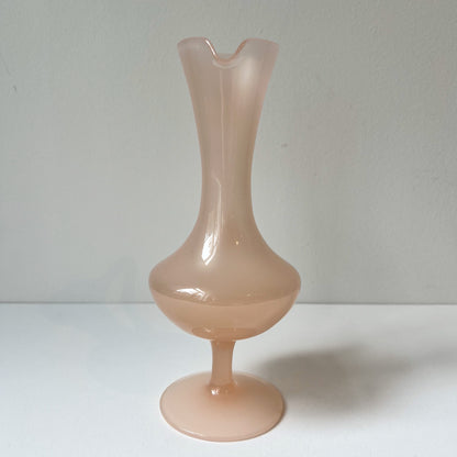 【Vintage】 Italy - 1950s Pink Opaline Glass Vase