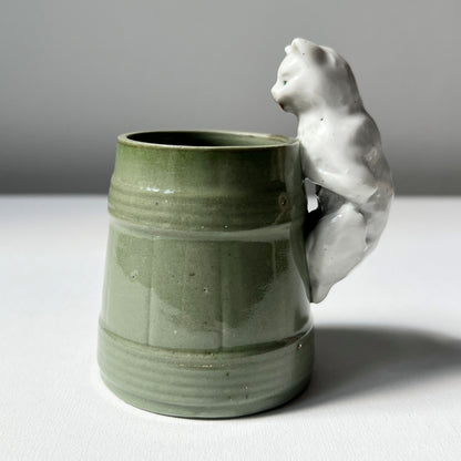 【Antique】France ‐ 1900‐20s Cat Mini Vase