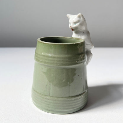 【Antique】France ‐ 1900‐20s Cat Mini Vase