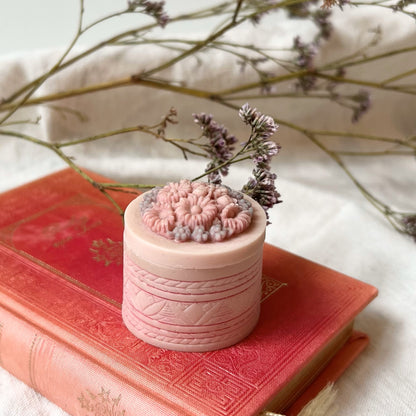 【Vintage】 Italy - 1960s Pink flower Mini Case