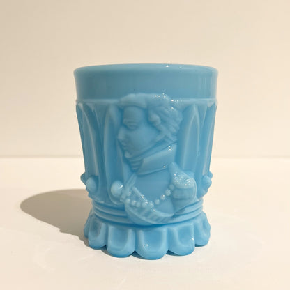 【Antique】France - 1910s Blue Milk Glass Napoleon Cup