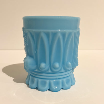 【Antique】France - 1910s Blue Milk Glass Napoleon Cup